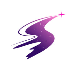 Logo. The star opens up the universe. Vector illustration embodying the desire for a better and brighter future.