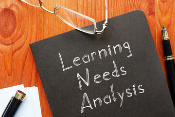 Learning needs analysis is shown on the conceptual photo using the text