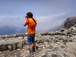 View on landscape near Mirador del Rio Lanzarote, Canary island, Spain