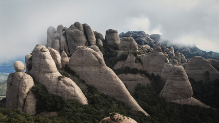 View of Montserrat mountain, Barcelona, Spain