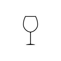 Glass wine icon. Drink silhouette symbol. Vector isolated on white