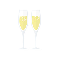 Champagne glass icon. Party drink flat symbol. Vector isolated on white