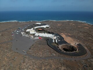 Aerial view on landscape near Mirador del Rio Lanzarote, Canary island, Spain