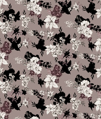 Seamless flowers pattern, floral print.