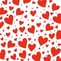 Fototapeta na wymiar Red heart pattern. Love background