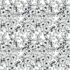 Seamless pattern of flowers, apple tree branches. Vector stock illustration eps10.