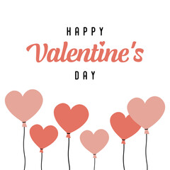 Happy Valentine's day banner with heart balloon