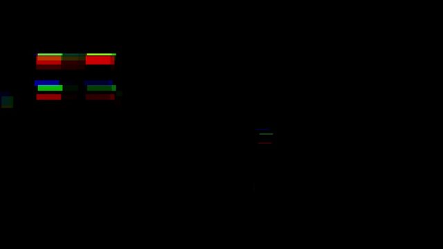 Digital glitches seamless loop. Retro futuristic video signal damage with dead pixels, noise and interference errors.