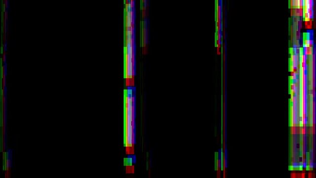 Digital glitches seamless loop. Retro futuristic video signal damage with dead pixels, noise and interference errors.