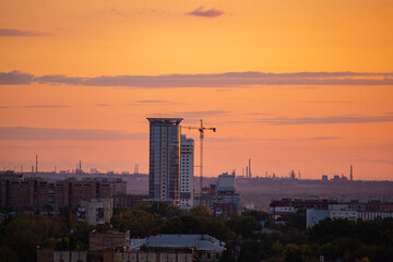 Fototapeta na wymiar City sunset skyline