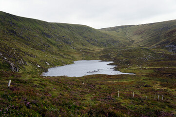 Fototapeta na wymiar Kelly's Lough is a mountain lake in County Wicklow, Ireland.