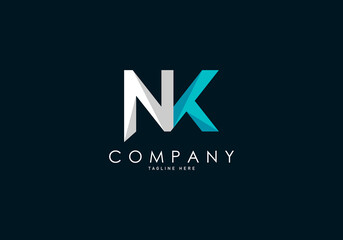Initial Letter NK Corporation Logo