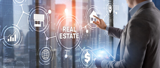 Real estate concept. Buying real estate for business or life. - obrazy, fototapety, plakaty