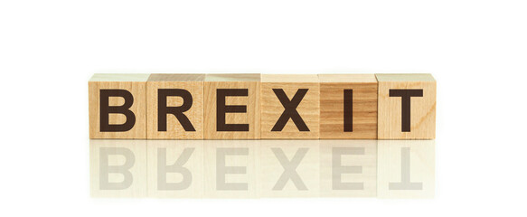 Brexit wooden text on a wooden background