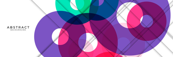 Modern geometrical abstract background - circles. Business or technology presentation design template, brochure or flyer pattern, or geometric web banner. Colorful abstract background