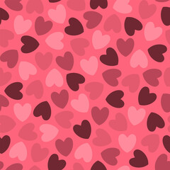 Seamless pattern with pink hearts. Valentine's Day.