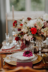 Elegant Decorated Table for Luxury Dinner