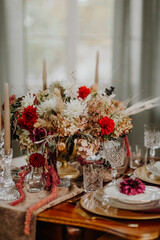 Elegant Decorated Table for Luxury Dinner