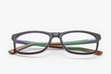 A pair of eyeglasses on a white background