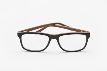 Fototapeta premium A pair of eyeglasses on a white background