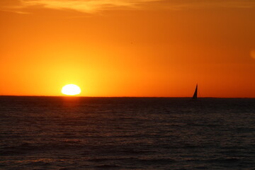 Beautiful sky during sunset at the sea