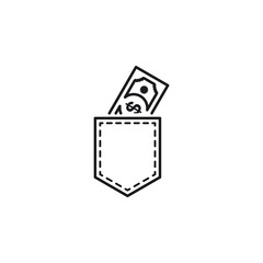 Money in pocket icon vector illustration