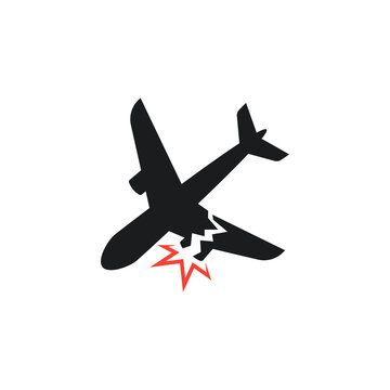 Airplane Crash Icon Vector Illustration