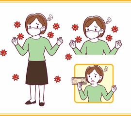 Middle-aged woman in green clothes