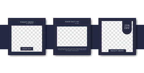 Elegant premium restaurant food beverage social media instagram feed post template