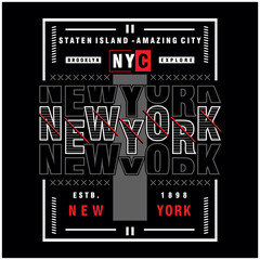 new york, vector typography illustration design for print