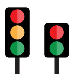 Traffic light for cars. Traffic light for pedestrians. Empty traffic lights. Vector illustration. Stock image. EPS 10.