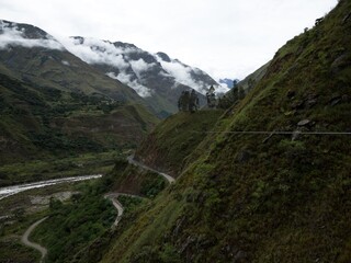 Adventure zipline canopy near Santa Teresa green rainforest valley andes mountains Aguas Calientes Machu Picchu Peru © Marc