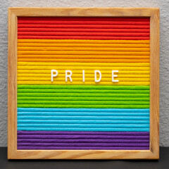 colorful wooden board with text