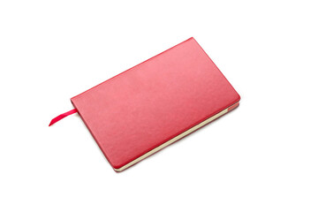 Red blank notebook  on white
