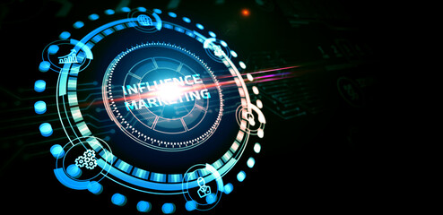 Influencer marketing concept. Business, Technology, Internet and network concept.
