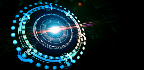 Business, technology, internet and virtual reality concept - button on virtual screen. 3D illustration.