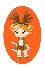 Chibi Christmas with deer costume
