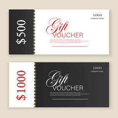 Gift Voucher Template Promotion Sale discount, black and white background