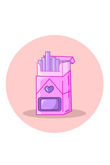 Pink cigarette vector illustration