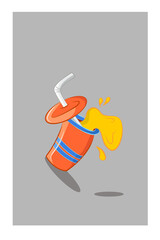 Spilled drink vector illustration
