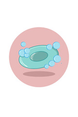 Lathered bath soap vector illustration