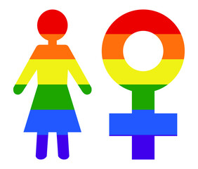 2 icon female LGBT flag. gay, lesbian, bisexual and transgender icon vector