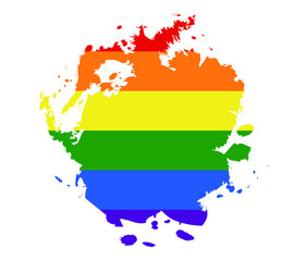 ink stain LGBT flag. gay, lesbian, bisexual and transgender icon vector