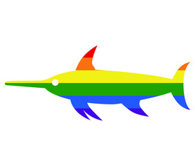 swordfish LGBT flag. gay, lesbian, bisexual and transgender icon vector