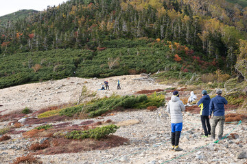 Fototapeta premium 山岳救助 常念山脈