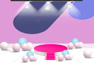 3d rendering platform for advertising products background and space