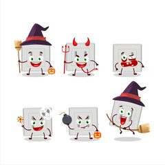 Halloween expression emoticons with cartoon character of single electric adapter