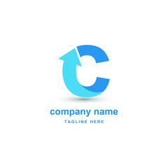 initial letter c with upward arrow for finance, development, success, training business logo concept