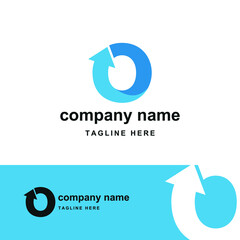 initial letter o with upward arrow for finance, development, success, training business logo concept