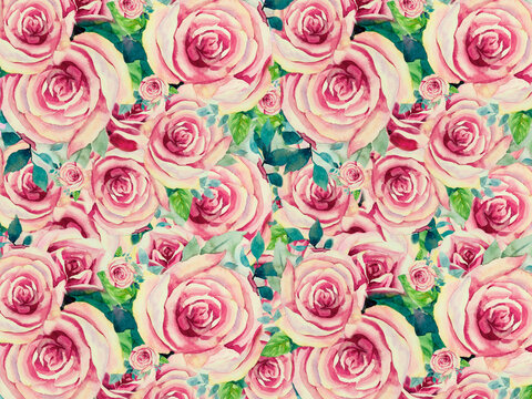 Wallpaper Roses pink flowers card.